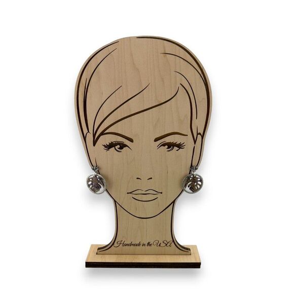 Faux Abalone Monstera Leaf Hammertone Hoop Earrings Lotus Posts - Picture 3 of 13